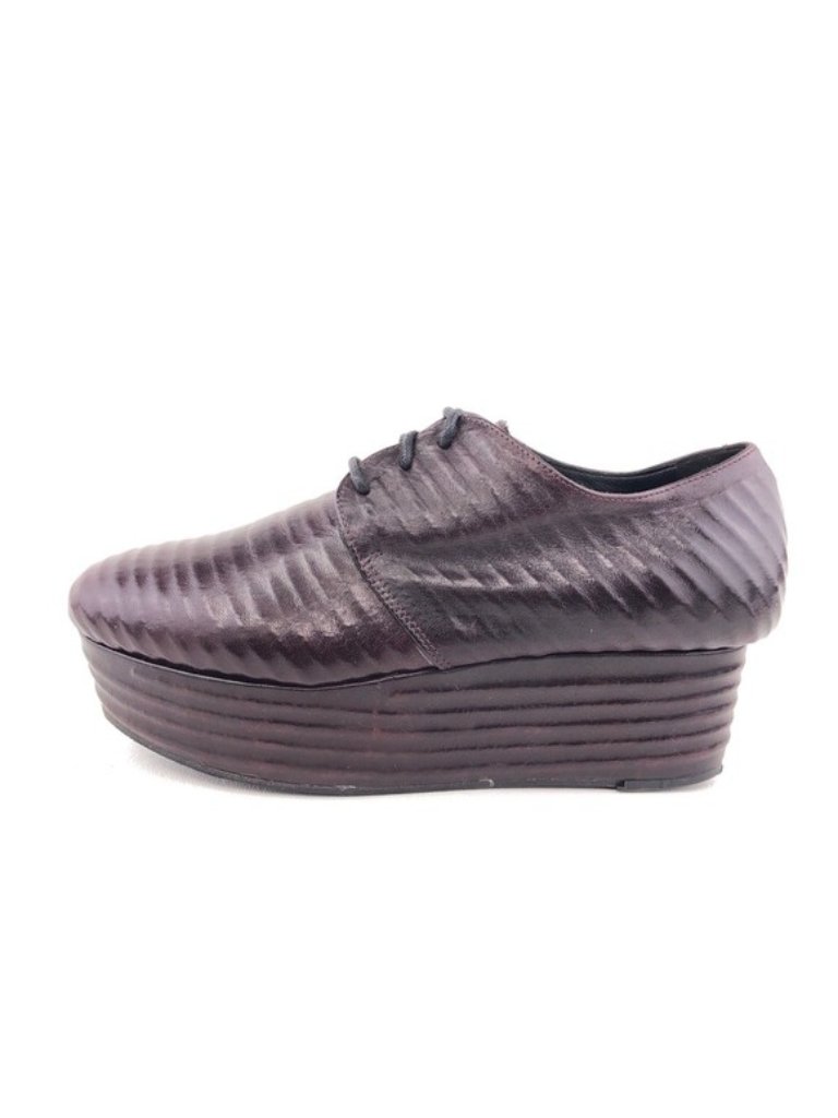 Vic Matie Burgundy Leather Platform Oxfords Eur 37